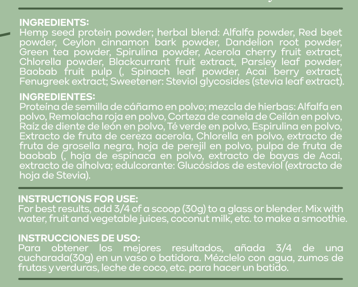 bio:activa® proteína de cáñamo + superfoods + enzimas