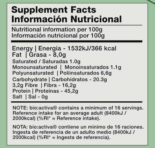 bio:activa® proteína de cáñamo + superfoods + enzimas