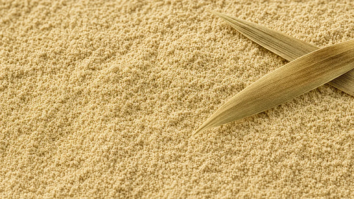 Una macro cercana de hoja de bambú