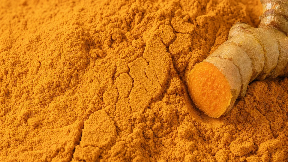 Primer plano de curcumina (95 % curcuminoides)